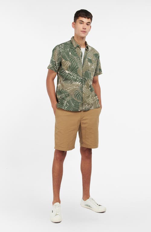 Barbour Cornwall Leaf Print Short Sleeve Button-up Shirt