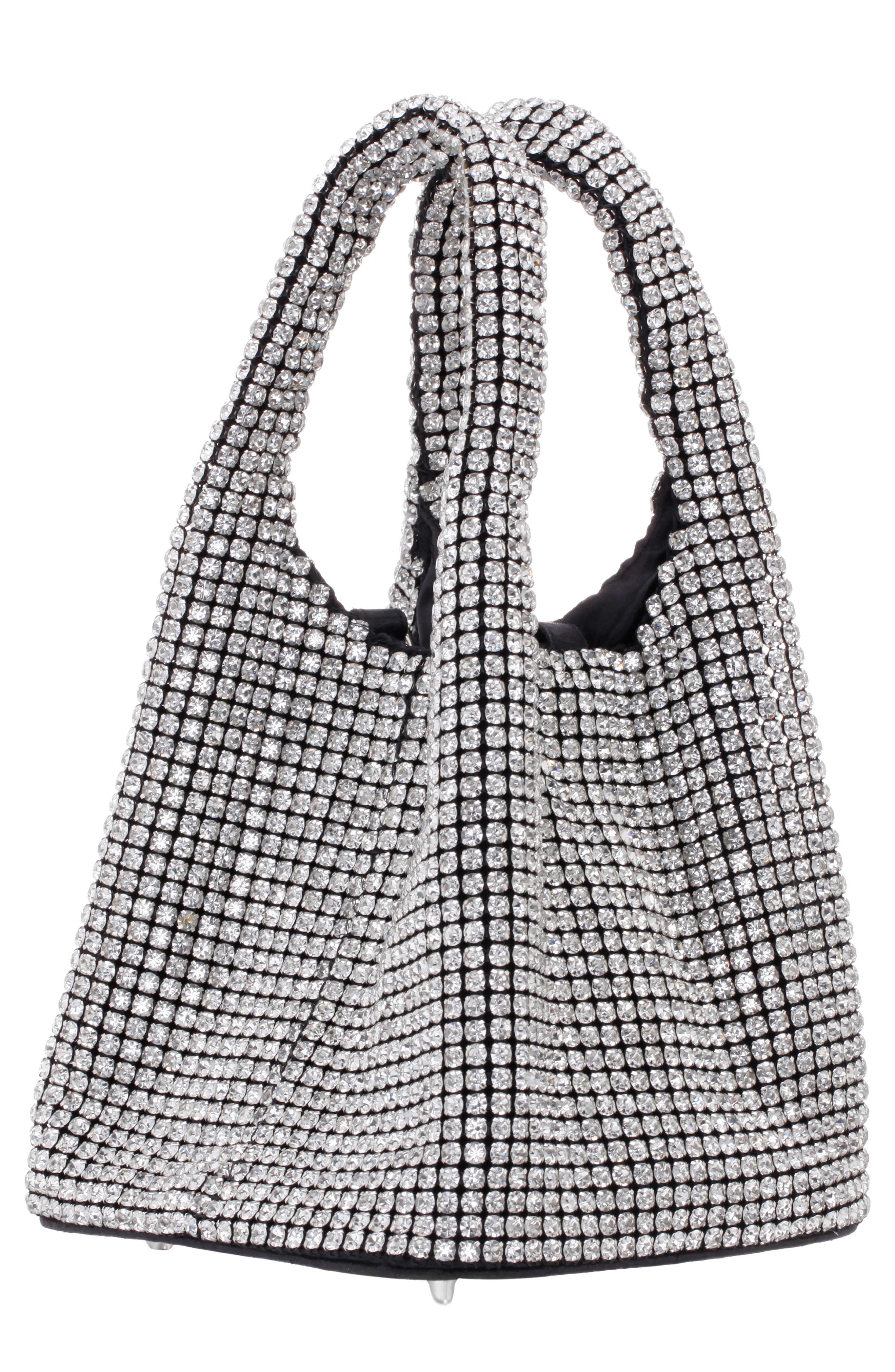 Crystal Top Handle Bag, Alternate, color, CLEAR/ BLACK