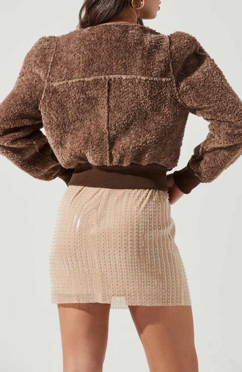 ASTR the Label Stacy Faux Shearling Crop Jacket, Alternate, color,