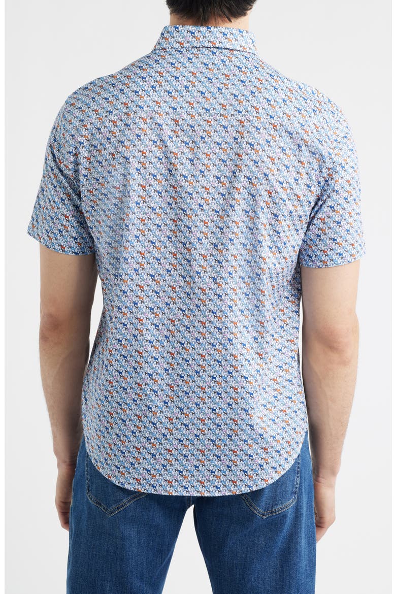 Logan Print Short Sleeve Button-Up Shirt, Alternate, color, WHITE MULTI MINI LAB