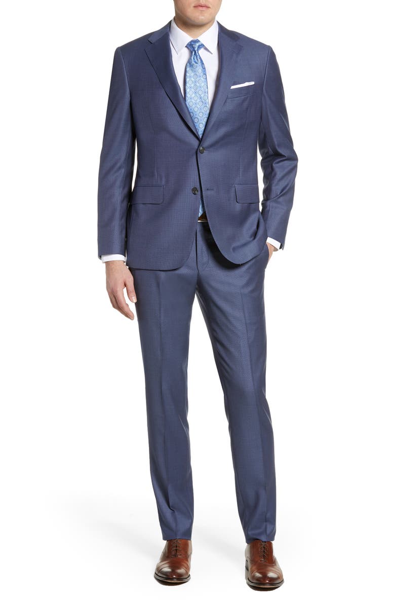 Hickey Freeman Classic Fit Solid Wool Suit, Main, color, 