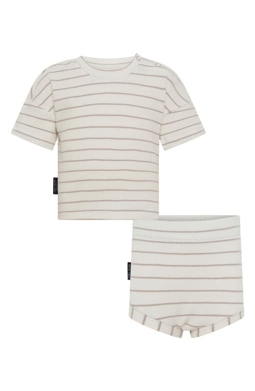 TINY TRIBE TINY TRIBE STRIPE RIB T-SHIRT & SHORTS SET