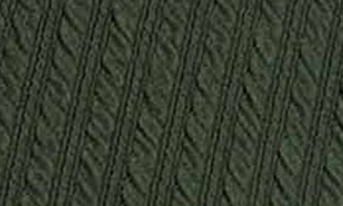 Foxcroft Aspyn Cable Stitch Snap Front Knit Cape In Dark Green