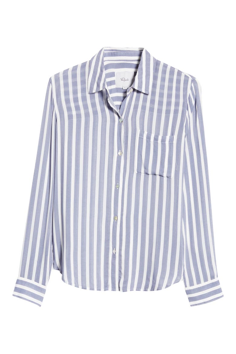 Josephine Print Button-Up Shirt, Alternate, color, TURIN STRIPE