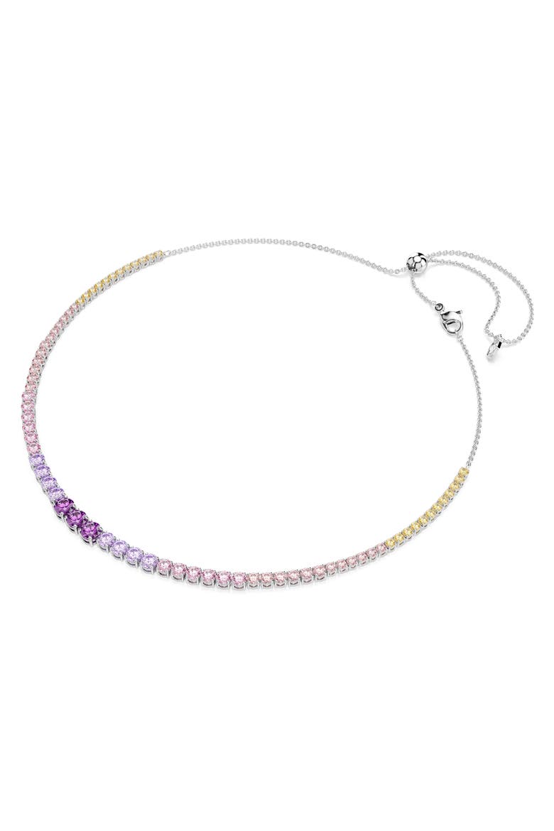 Matrix Crystal Slider Necklace, Alternate, color, SILVER/ PURPLE