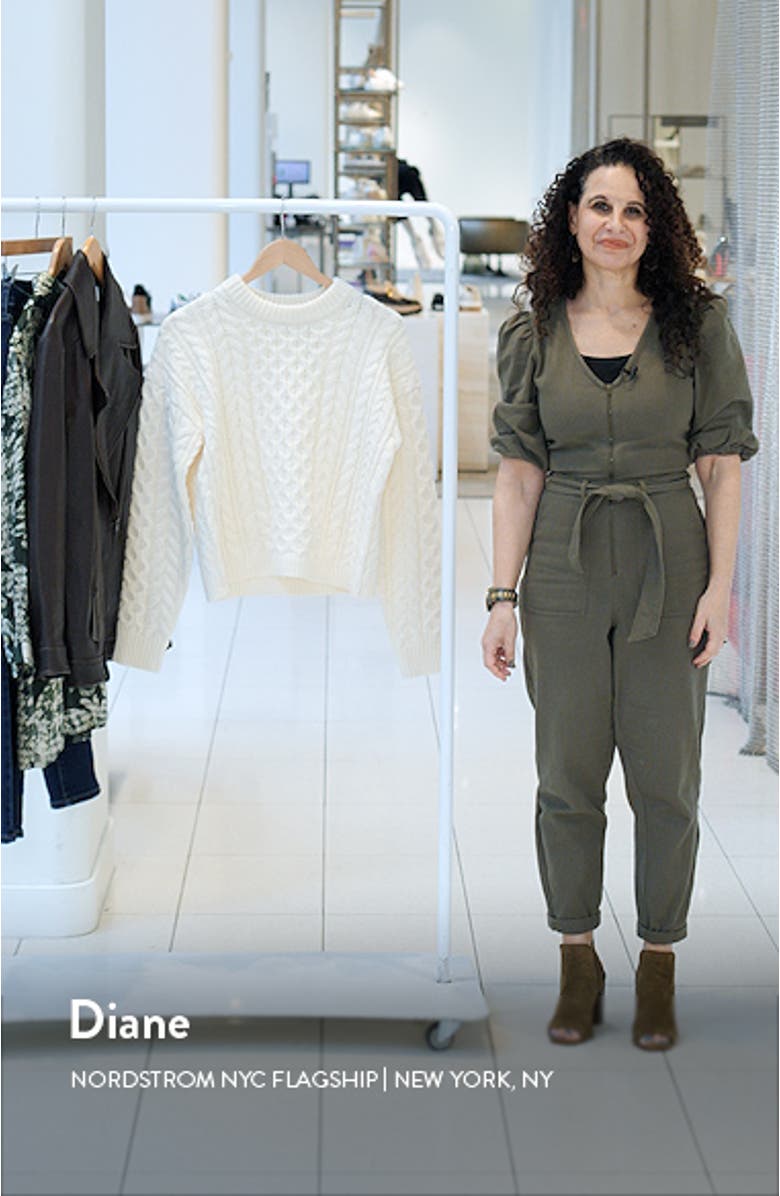 Wool & Cashmere Cable Crewneck Sweater, sales video thumbnail