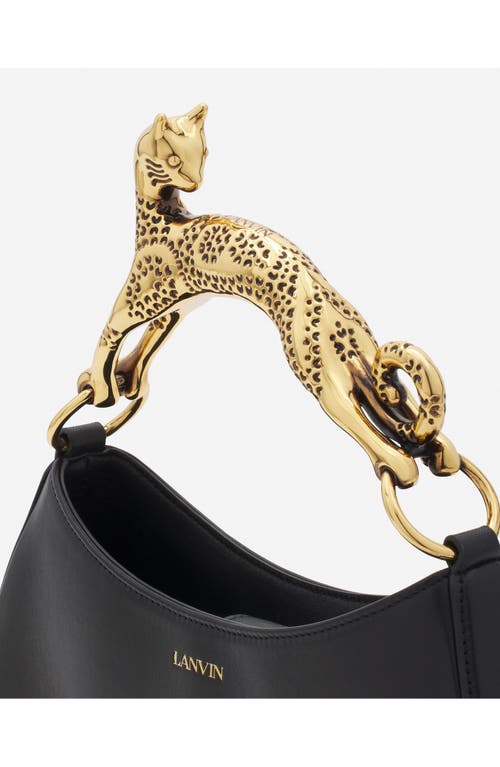 Lanvin Hobo Cat Leather Bag In Black