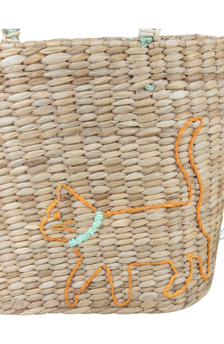 LIKHA Cat Embroidered Tote Bag, Alternate, color, Natural