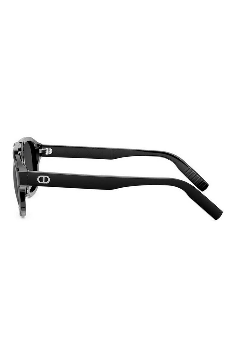CD Icon A1I 55mm Gradient Pilot Sunglasses, Alternate, color, SHINY BLACK / SMOKE