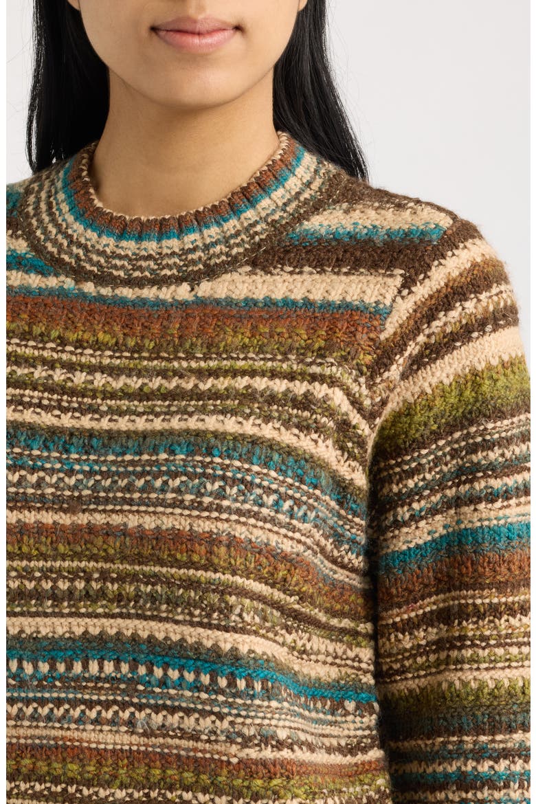 Mixed Stripe Sweater, Alternate, color, BROWN MULTI