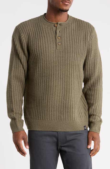 Roll Neck Textured Henley Sweater