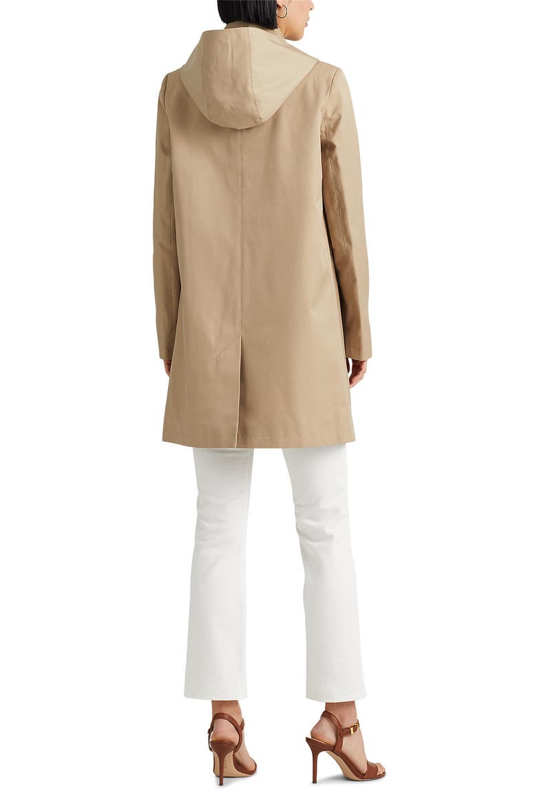 Balmacaan Hooded Raincoat, Alternate, color, BIRCH TAN