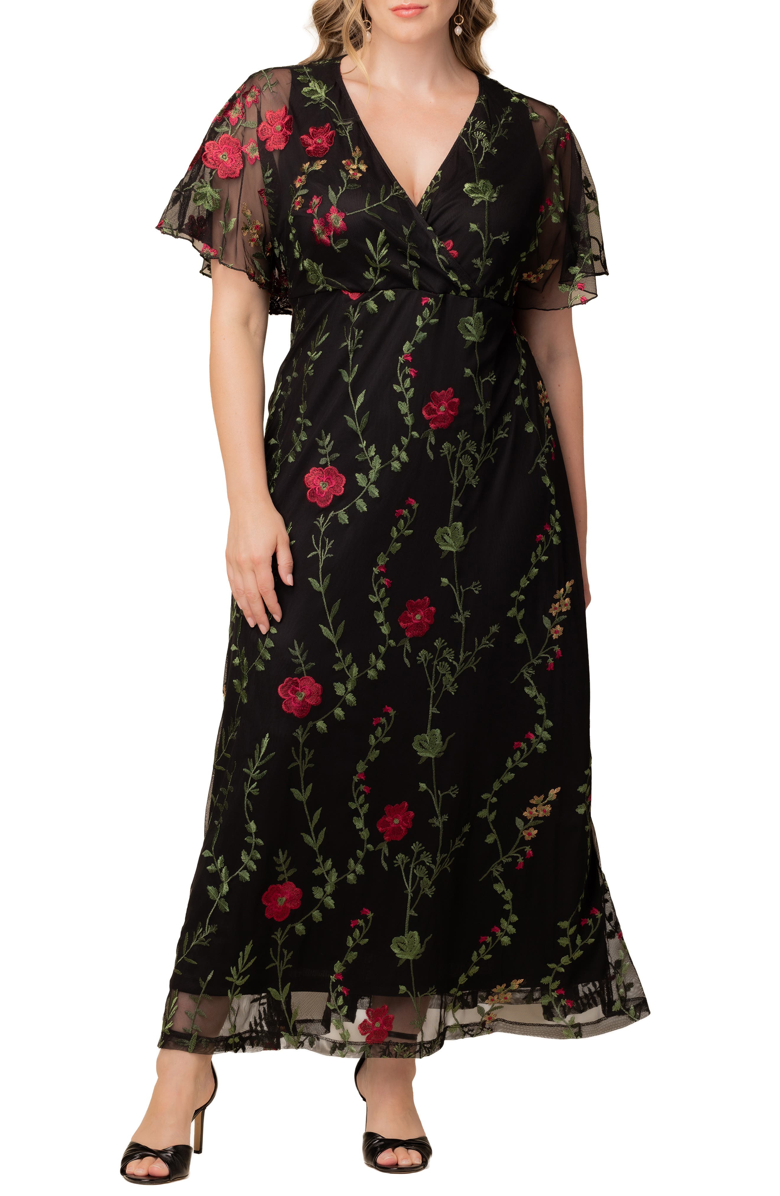 BLACK/ RED FLORAL