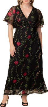 Kiyonna Embroidered Elegance Floral Gown