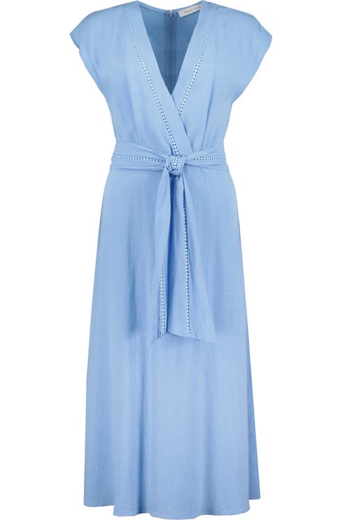 Bishop + Young Salerno Trim Detail Dress In Blue
