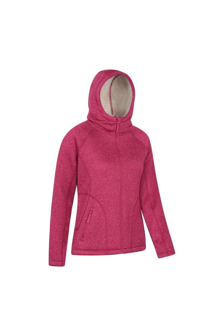 Nevis Faux Fur Lined Full Zip Hoodie, Alternate, color, Bright Pink