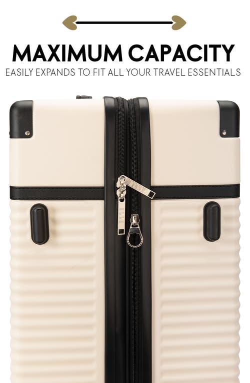 Elle Bville 3 Piece Expandable Retro Spinner Luggage Set In Gold