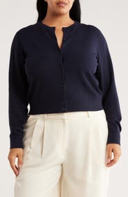 NORDSTROM RACK Crewneck Button Front Cardigan