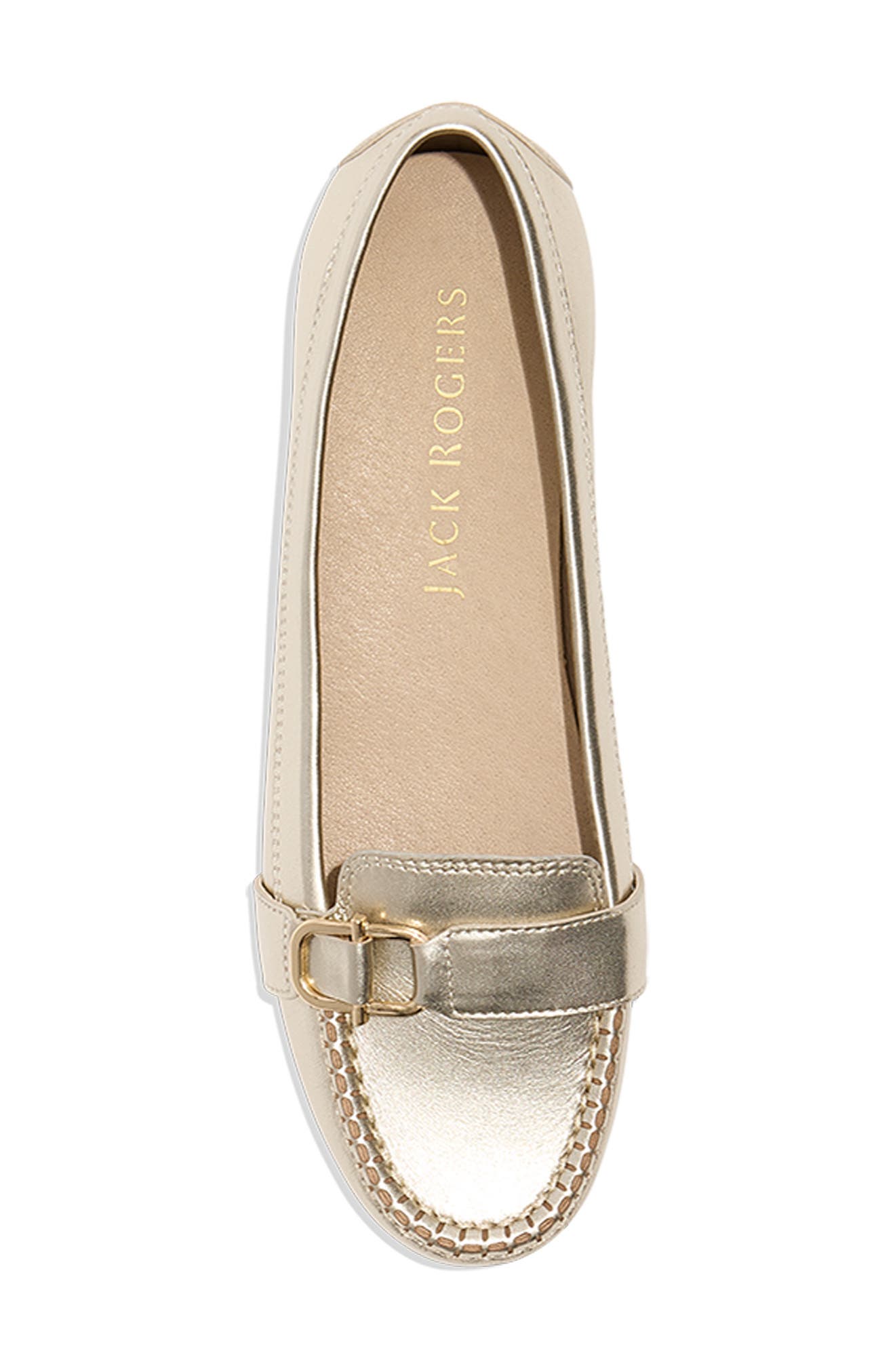 Jack Rogers Hanover Moc Toe Flat, Alternate, color, Platinum