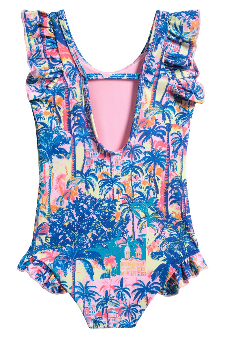 Kids' Havana Ruffles One-Piece Swimsuit, Alternate, color, BLUE MULTI