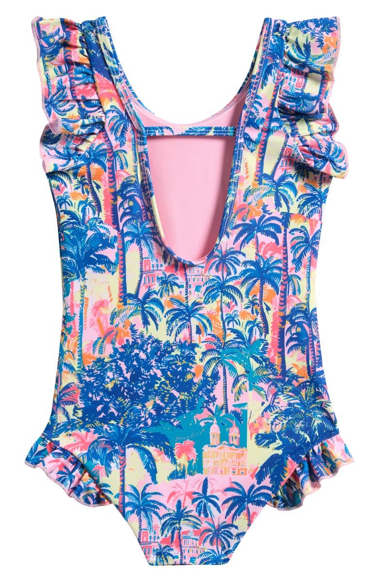 Boardies Kids' Havana Ruffles One-Piece Swimsuit, Alternate, color, Blue Multi