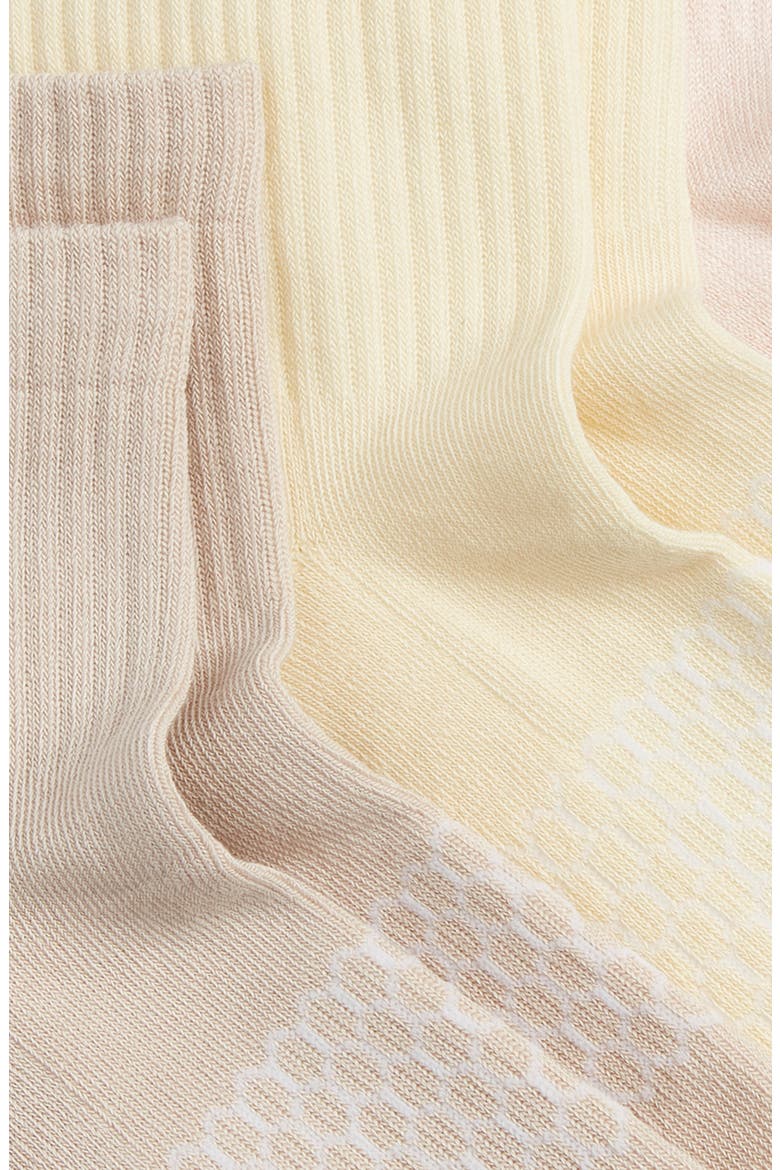 Assorted 3-Pack Quarter Crew Socks, Alternate, color, PINK SHADOW MIX