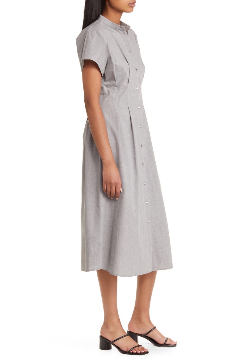 Cotton Button-Up Shirtdress, Alternate, color, BLACK/ WHITE