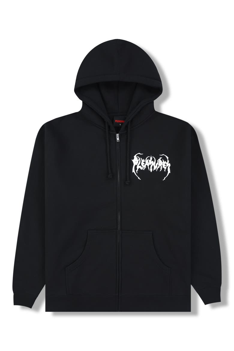 Pond Graphic Zip Hoodie, Alternate, color, BLACK
