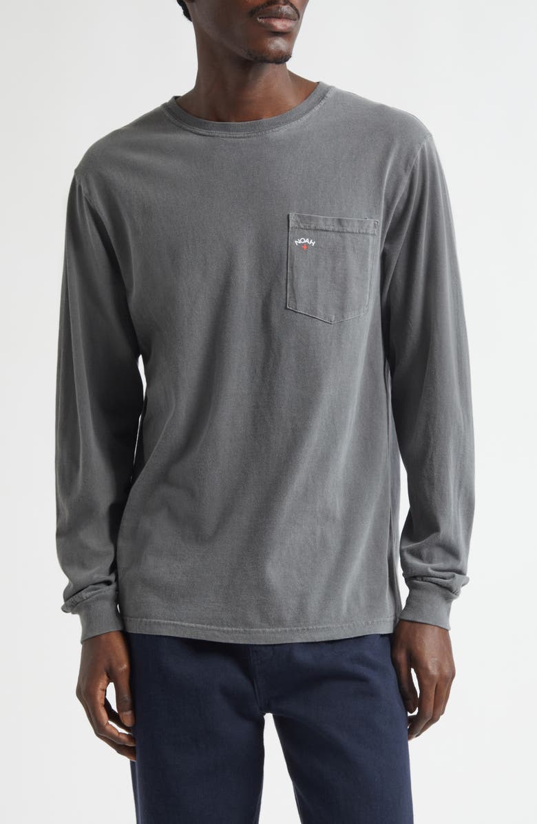 Noah Core Logo Long Sleeve Pocket T-Shirt, Main, color, Pepper