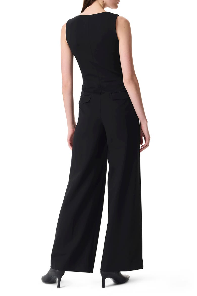 Marianne Sleeveless Wide Leg Ponte Jumpsuit, Alternate, color, BLACK