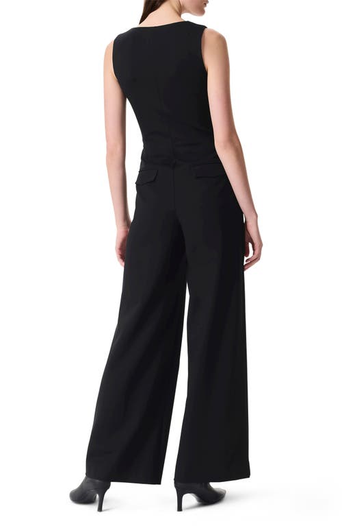Rag & Bone Marianne Sleeveless Wide Leg Ponte Jumpsuit In Black