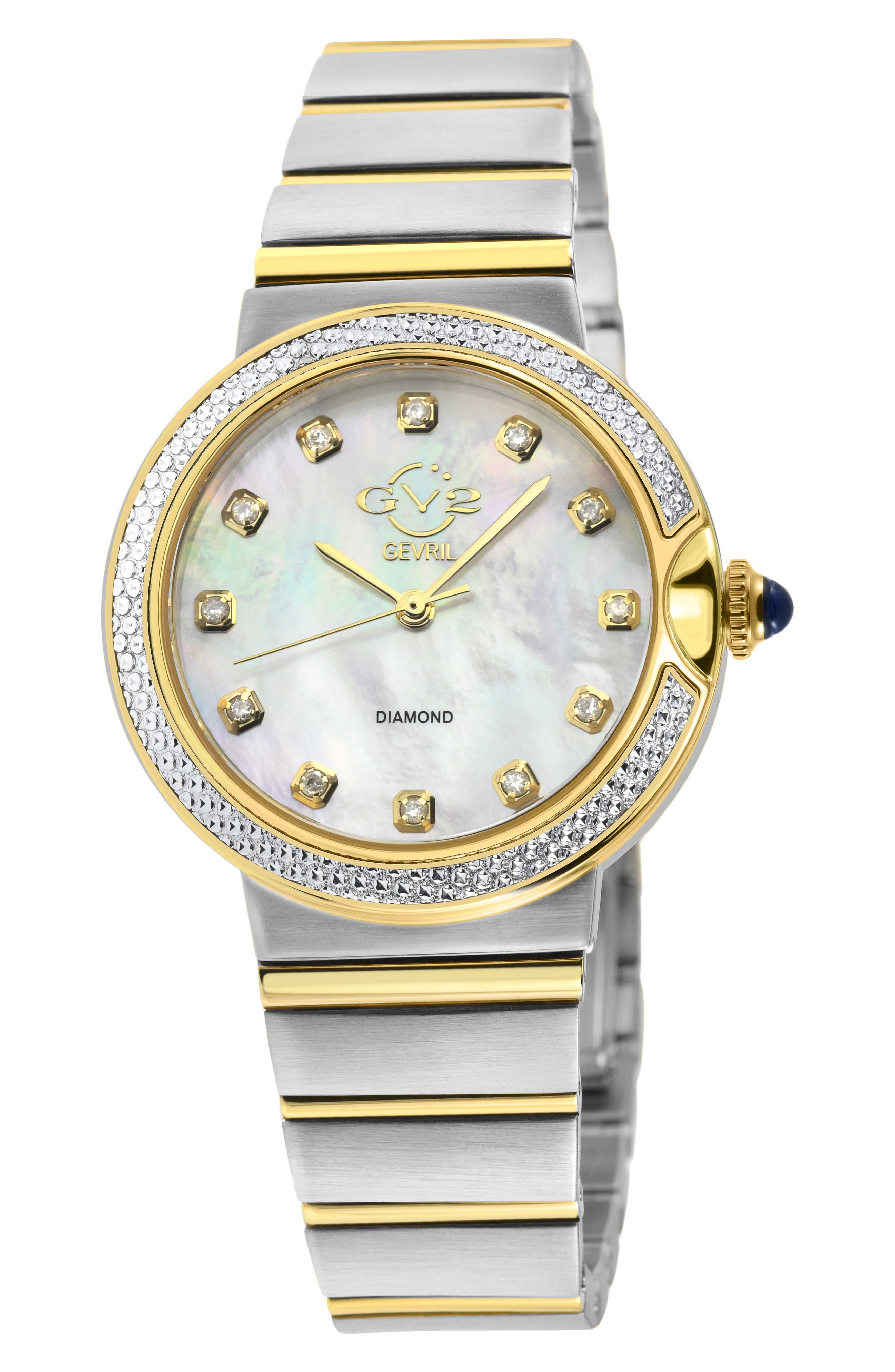 GEVRIL Sorrento Diamond Two-Tone Bracelet Watch, 32mm - 0.013ct.