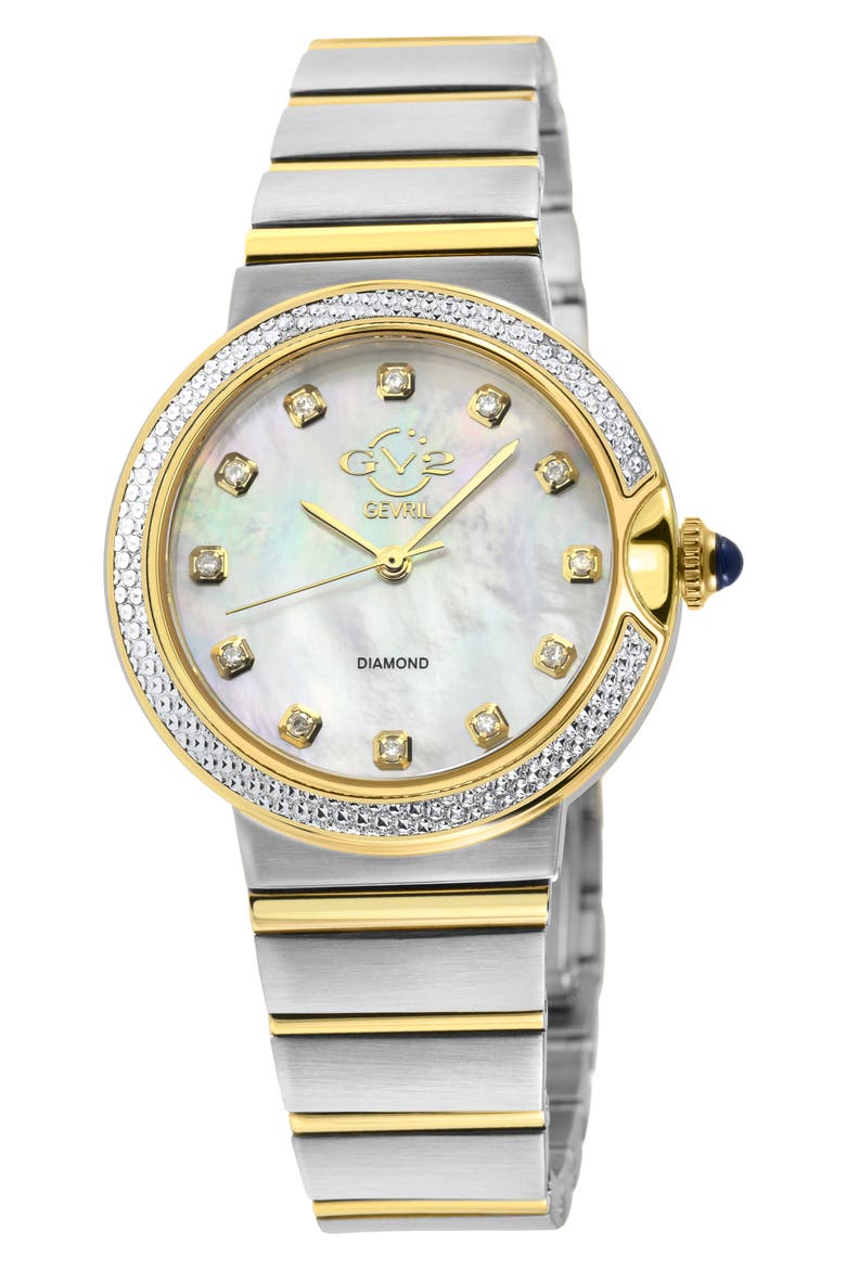 Sorrento Diamond Two-Tone Bracelet Watch, 32mm - 0.013ct., Main, color, GOLD