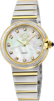 GEVRIL Sorrento Diamond Two-Tone Bracelet Watch, 32mm - 0.013ct.