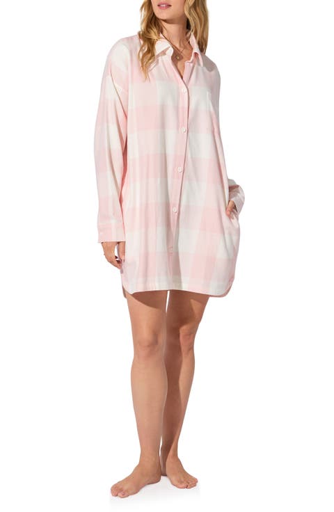 Long Sleeve Organic Cotton Sleep Shirt (Regular & Plus)