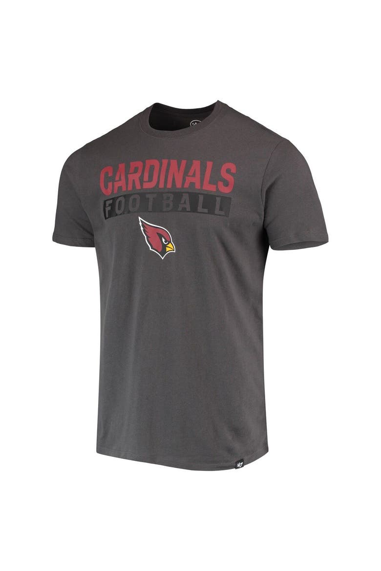 Men's '47 Charcoal Arizona Cardinals Dark Ops Super Rival T-Shirt, Alternate, color, Charcoal