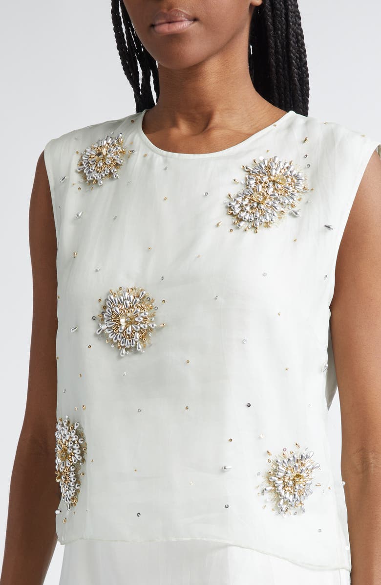 Wales Bonner Triumph Embellished Silk Organza Shirt, Alternate, color, 