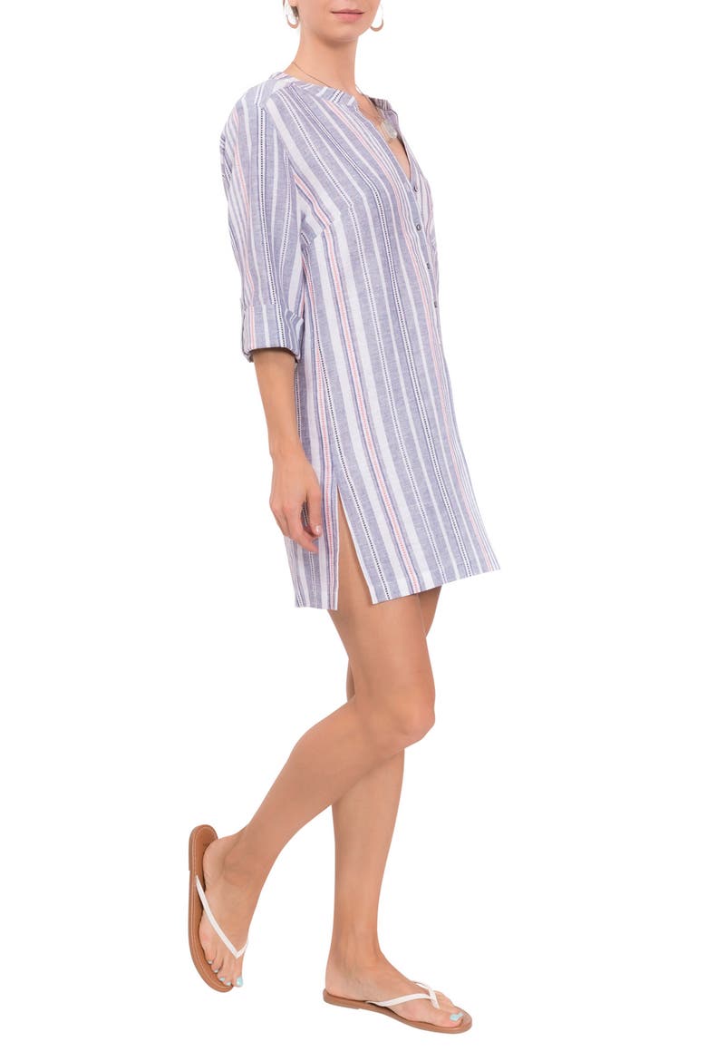 Claudine Cotton Cover-Up Tunic, Alternate, color, CHESAPEAKE STRIPE