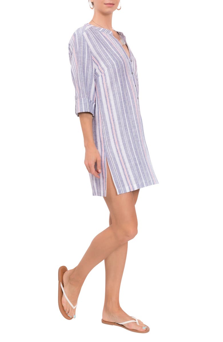 Everyday Ritual Claudine Cotton Cover-Up Tunic, Alternate, color, Chesapeake Stripe