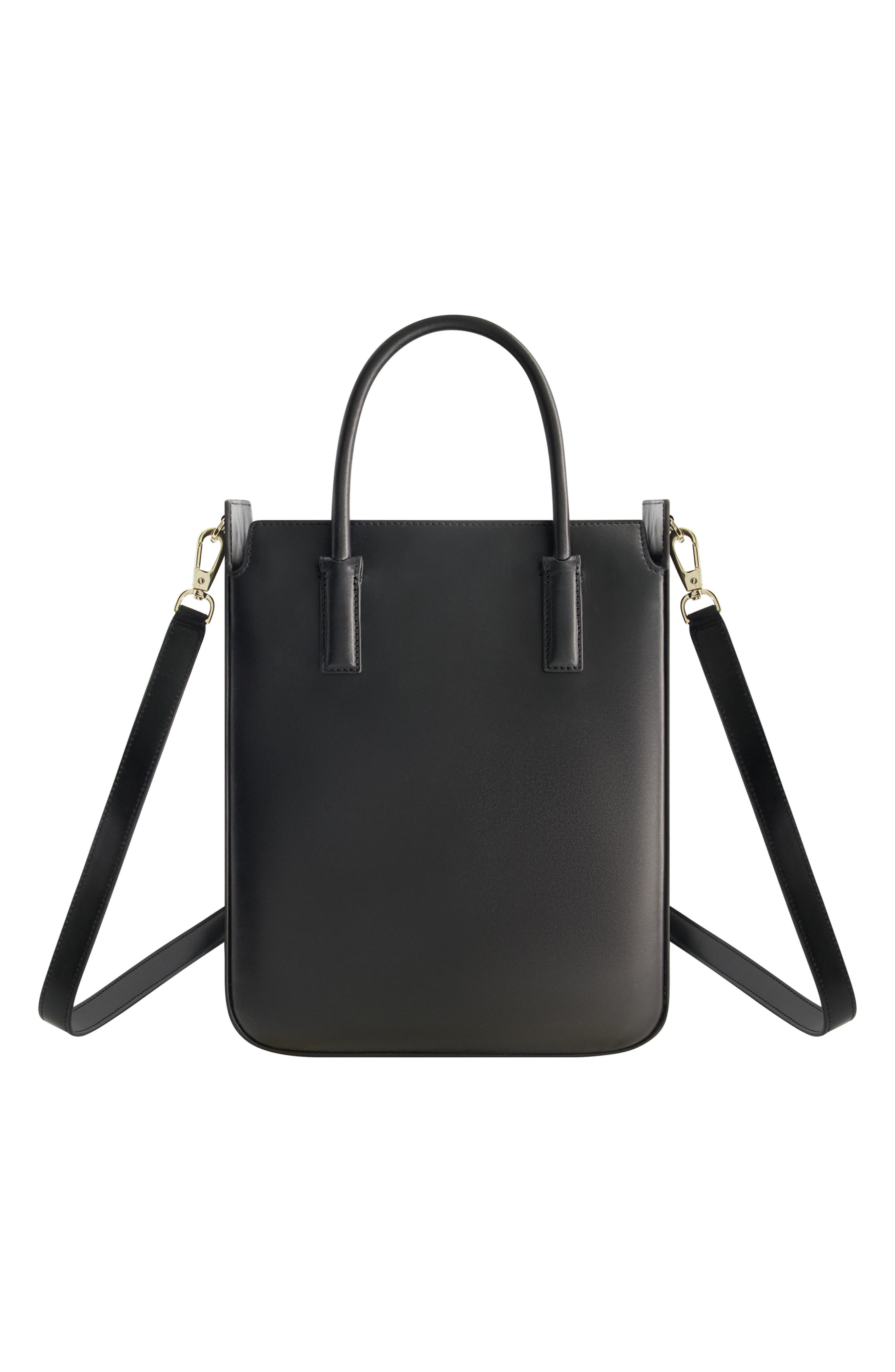 Structured Tote Bag with Zip Closure, Alternate, color, BLACK