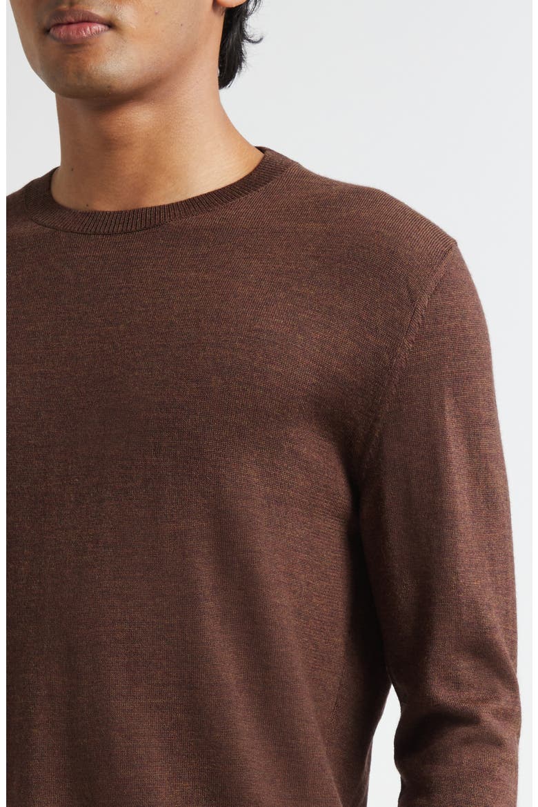 Larry Virgin Wool Crewneck Sweater, Alternate, color, CACAO
