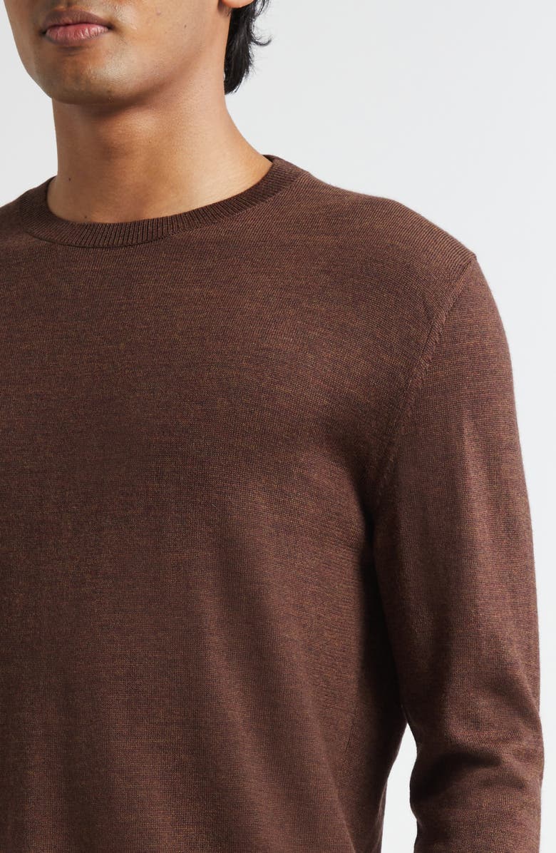 Massimo Alba Larry Virgin Wool Crewneck Sweater, Alternate, color, Cacao