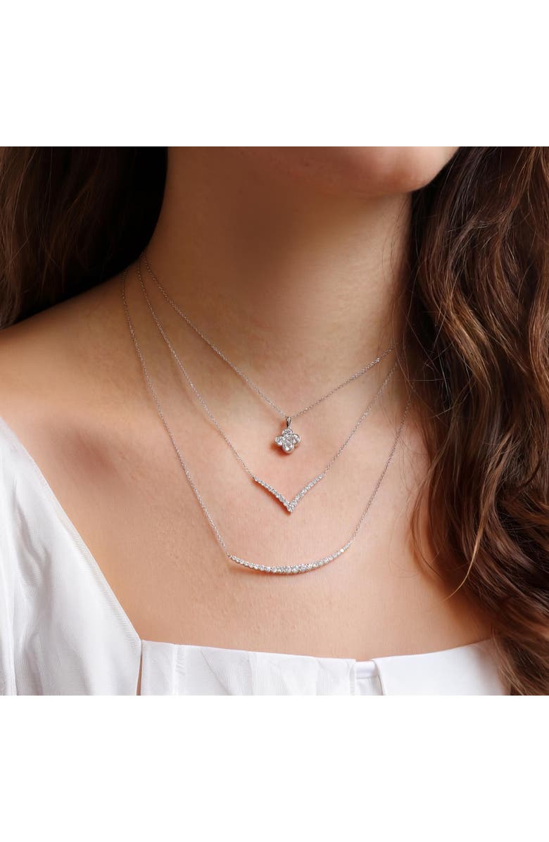 The Lovery Fine Jewelry Diamond V Necklace, Alternate, color, White Gold