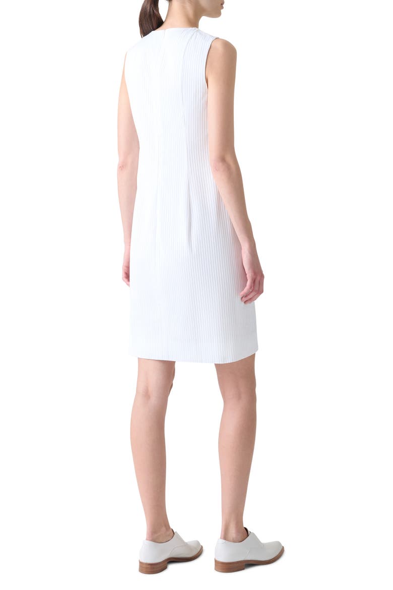 Pleated Cotton Voile Sheath Dress, Alternate, color, WHITE