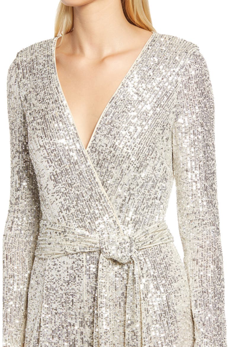 Long Sleeve Sequin Jumpsuit, Alternate, color, SIL