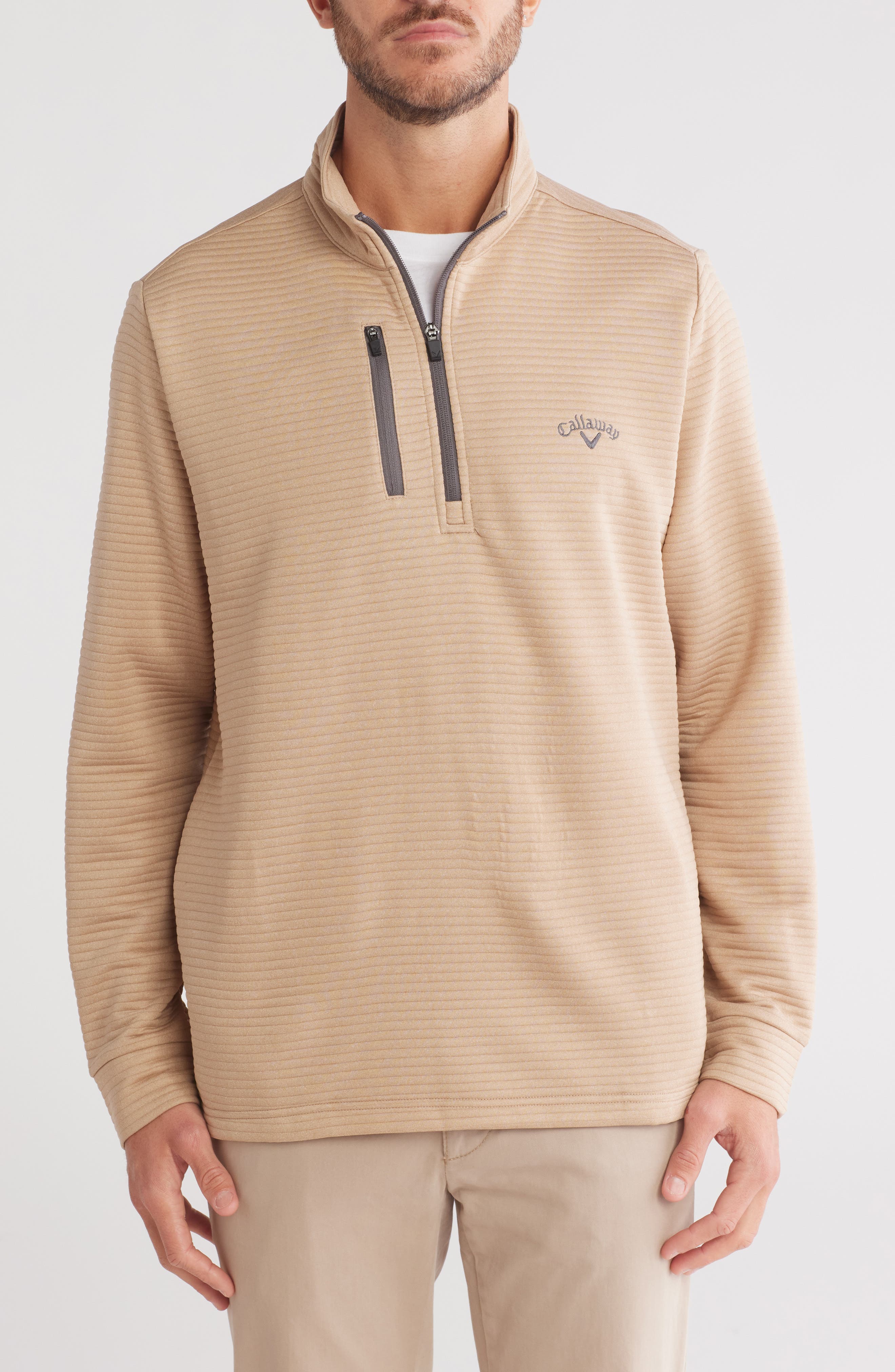 Callaway Golf® Ottoman Heather Quarter Zip Golf Pullover