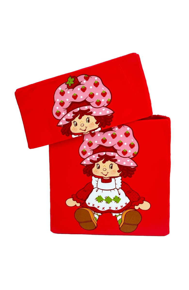 Strawberry Shortcake 12 Inch Storage Box, Fabric Bin with Lid, Alternate, color, Red