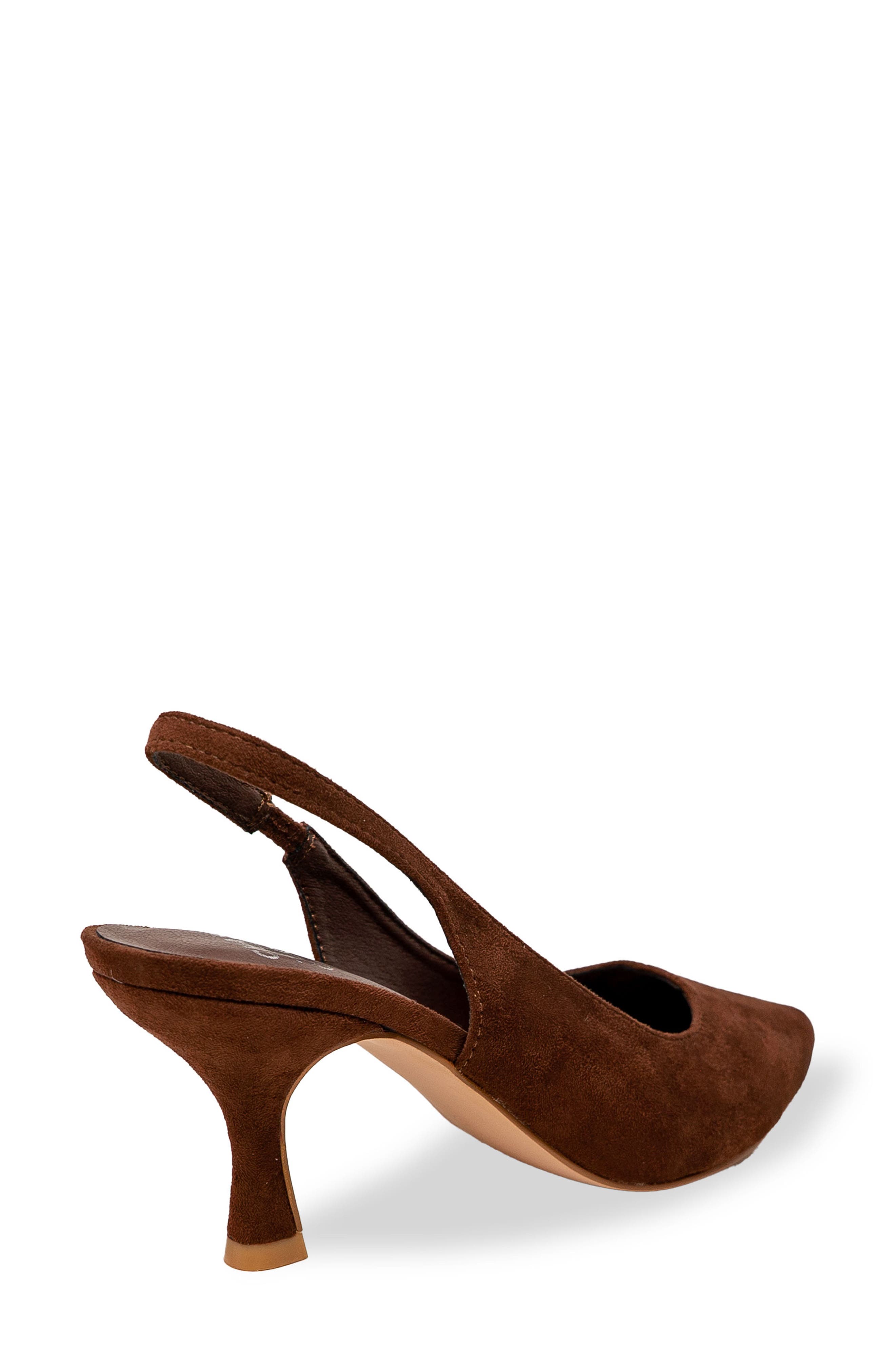 Alodia Pointed Toe Slingback Pump, Alternate, color, BROWN SUEDE