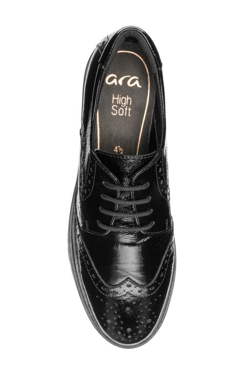 Ara Clementine Wingtip Derby In Black