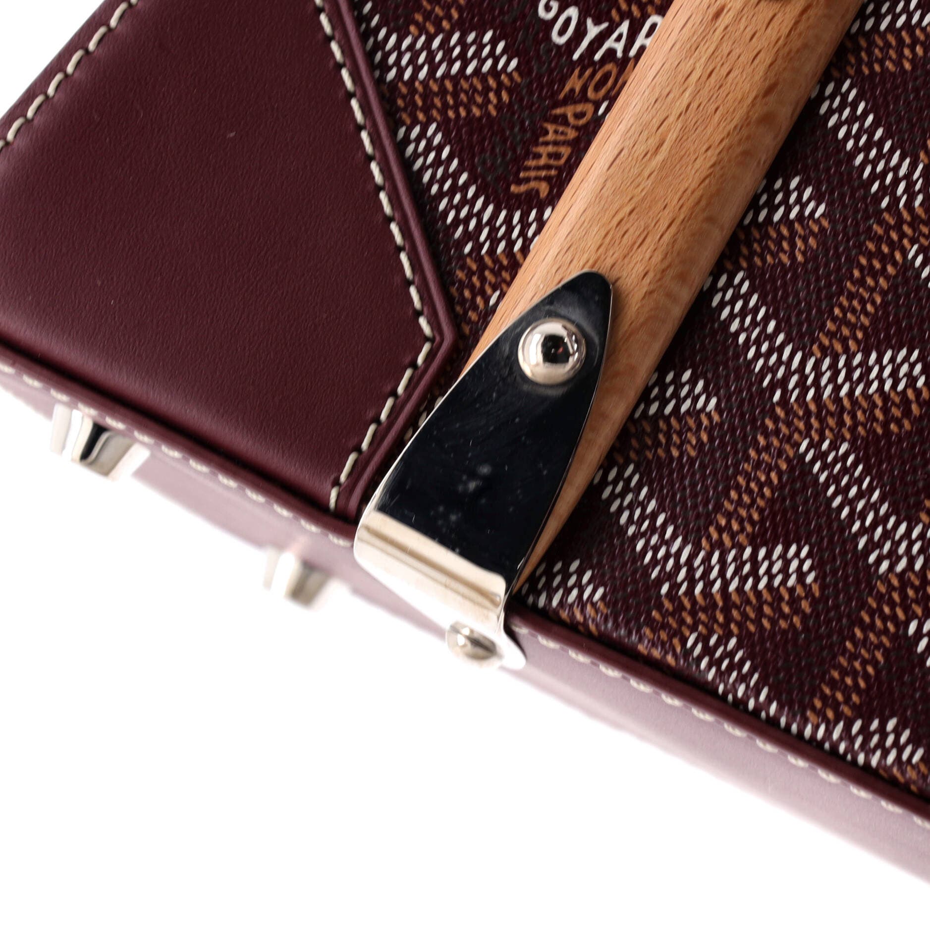 Saigon Top Handle Bag Coated Canvas with Leather PM, Alternate, color, Burgundy